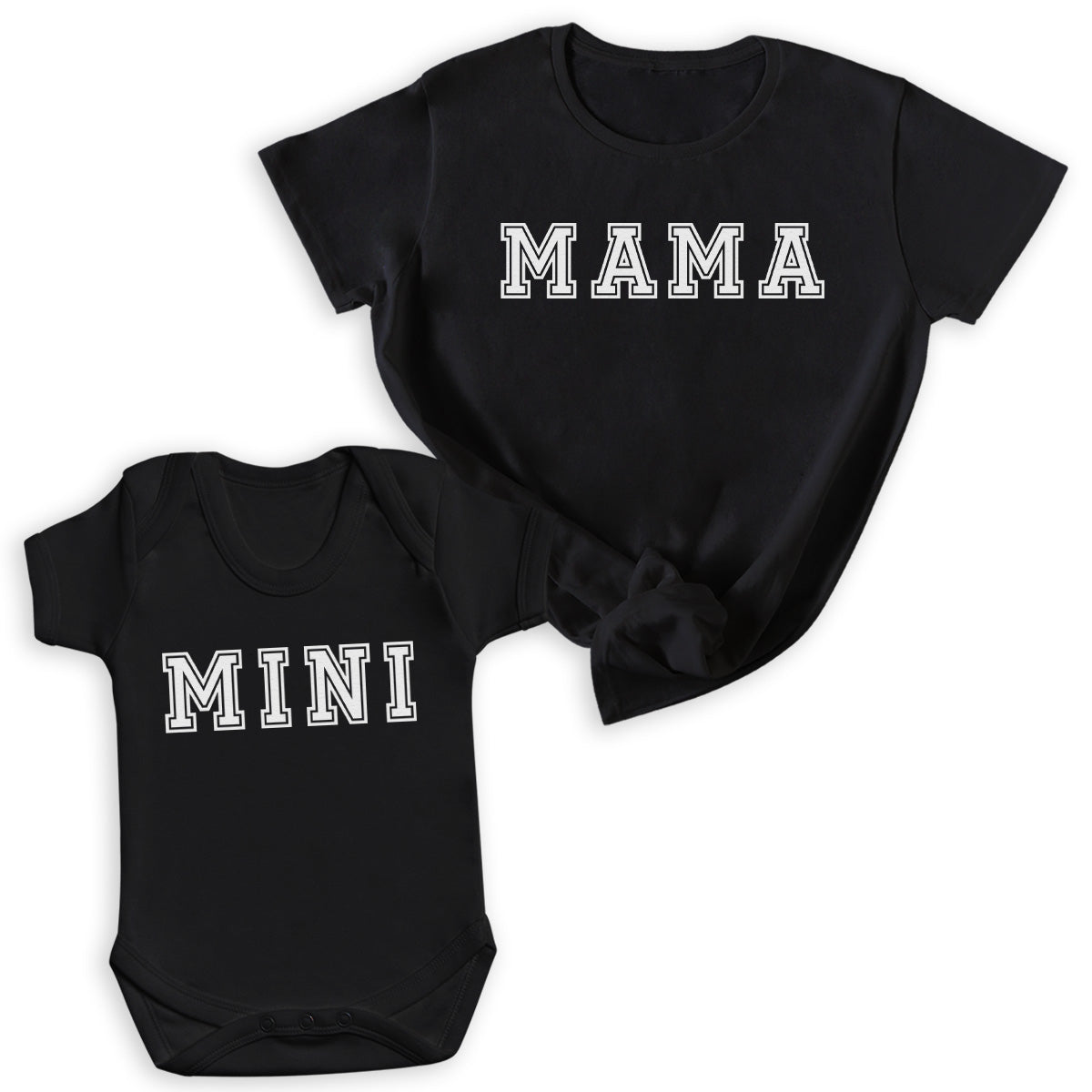 Mama & Mini Varsity - Baby T-Shirt & Bodysuit / Mum T-Shirt - (Sold Separately)