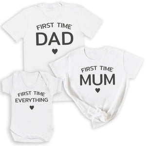 First Dad Mum, Dad & Everything - Baby T-Shirt & Bodysuit / Mum Dad T-Shirt