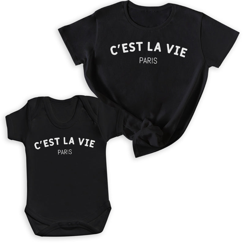 C'est La Vie - Baby T-Shirt & Bodysuit / Mum T-Shirt - (Sold Separately)