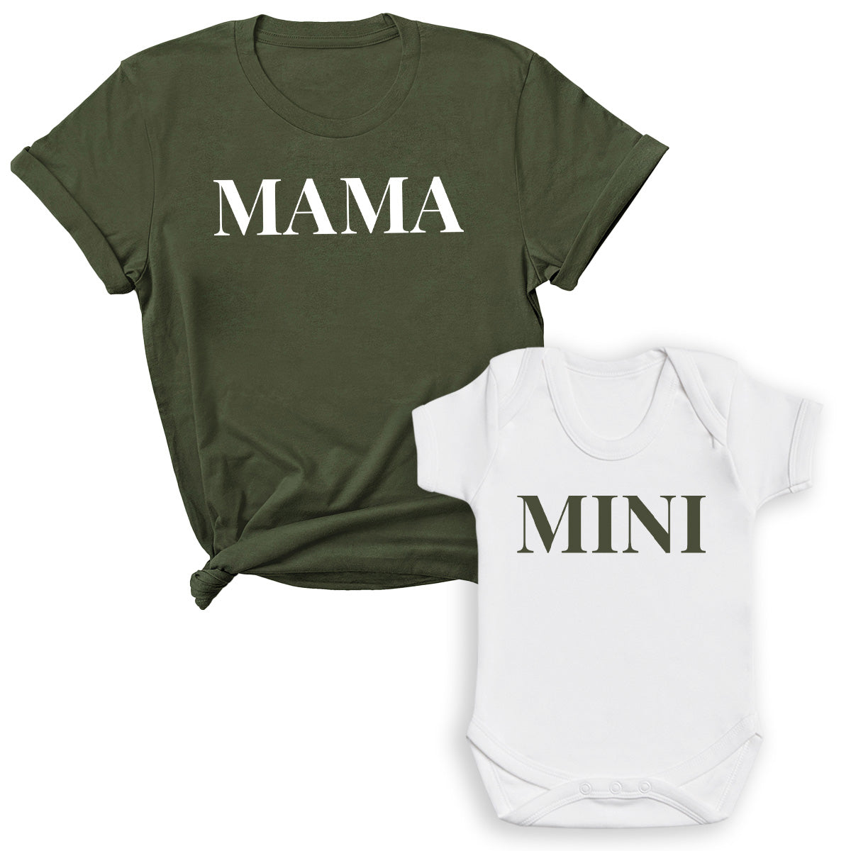 Mama & Mini - Baby T-Shirt & Bodysuit / Mum T-Shirt - (Sold Separately)