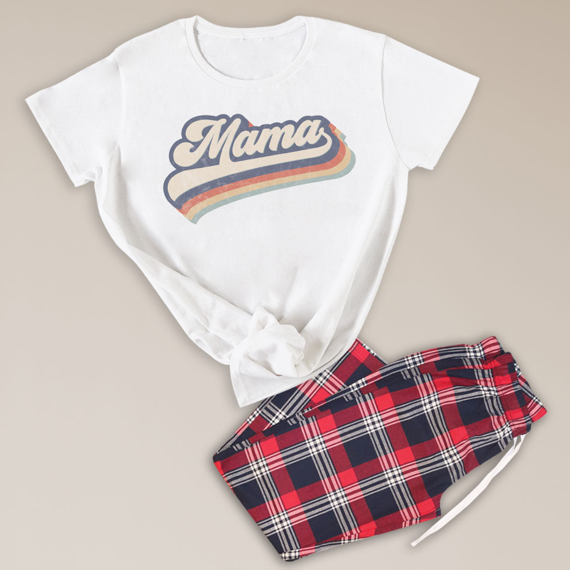 Retro Mama - Pyjamas - Top & Tartan PJ Bottoms