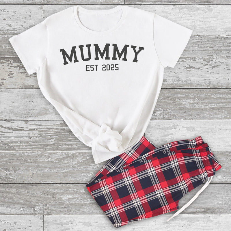 PERSONALISED Mummy EST - Pyjamas - Top & Tartan PJ Bottoms