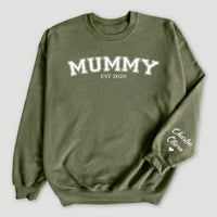 PERSONALISED Mummy Est & Sleeve Name Print - All Styles - Sweater & Hoodie