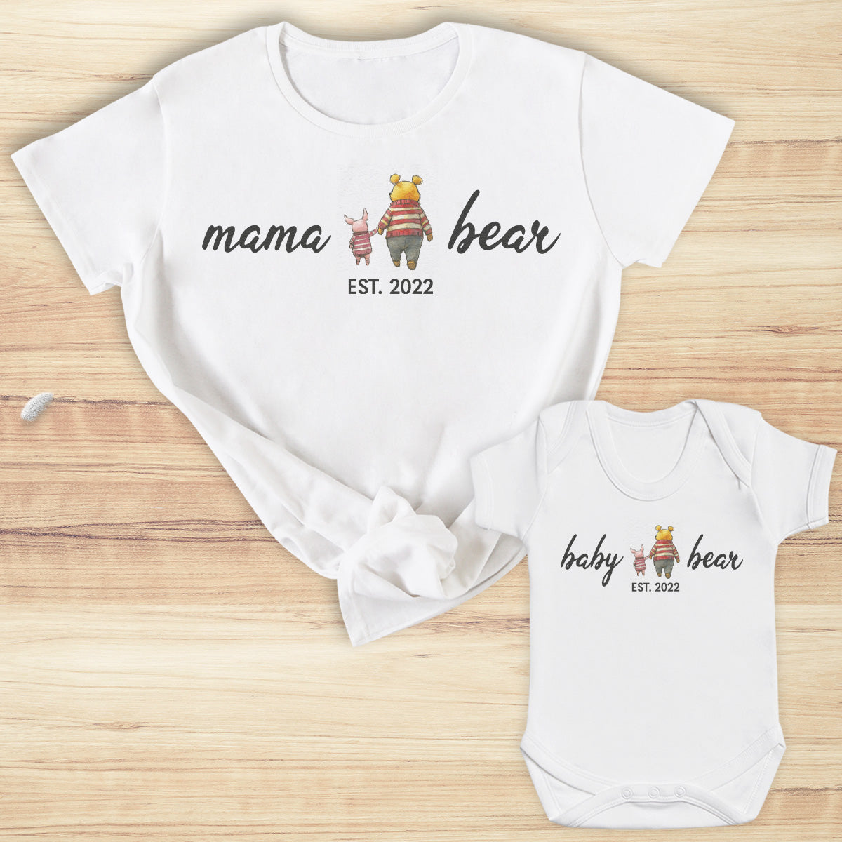 Personalised Mama Bear & Baby Bear EST - T-Shirt & Bodysuit