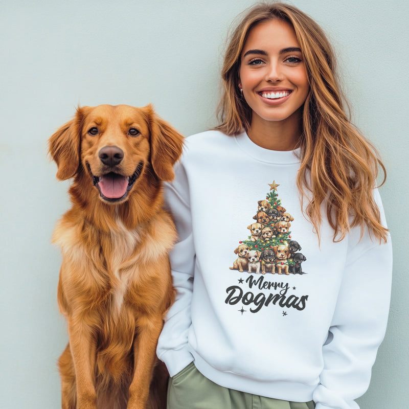 Merry Dogmas - Christmas Jumper Sweatshirt & Christmas T-Shirt - All Sizes - Kids & Adults