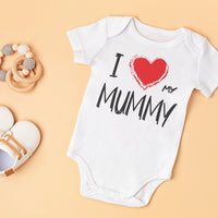 I Love My Mummy Red Heart - Baby Bodysuit