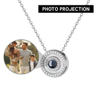 Round Double Diamond Projection Gem Necklace - Photo Projection Unique Gift