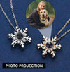 Exquisite and Regal Snowflake Inlaid Zircon Design Projection Gem Necklace - Photo Projection Unique Gift