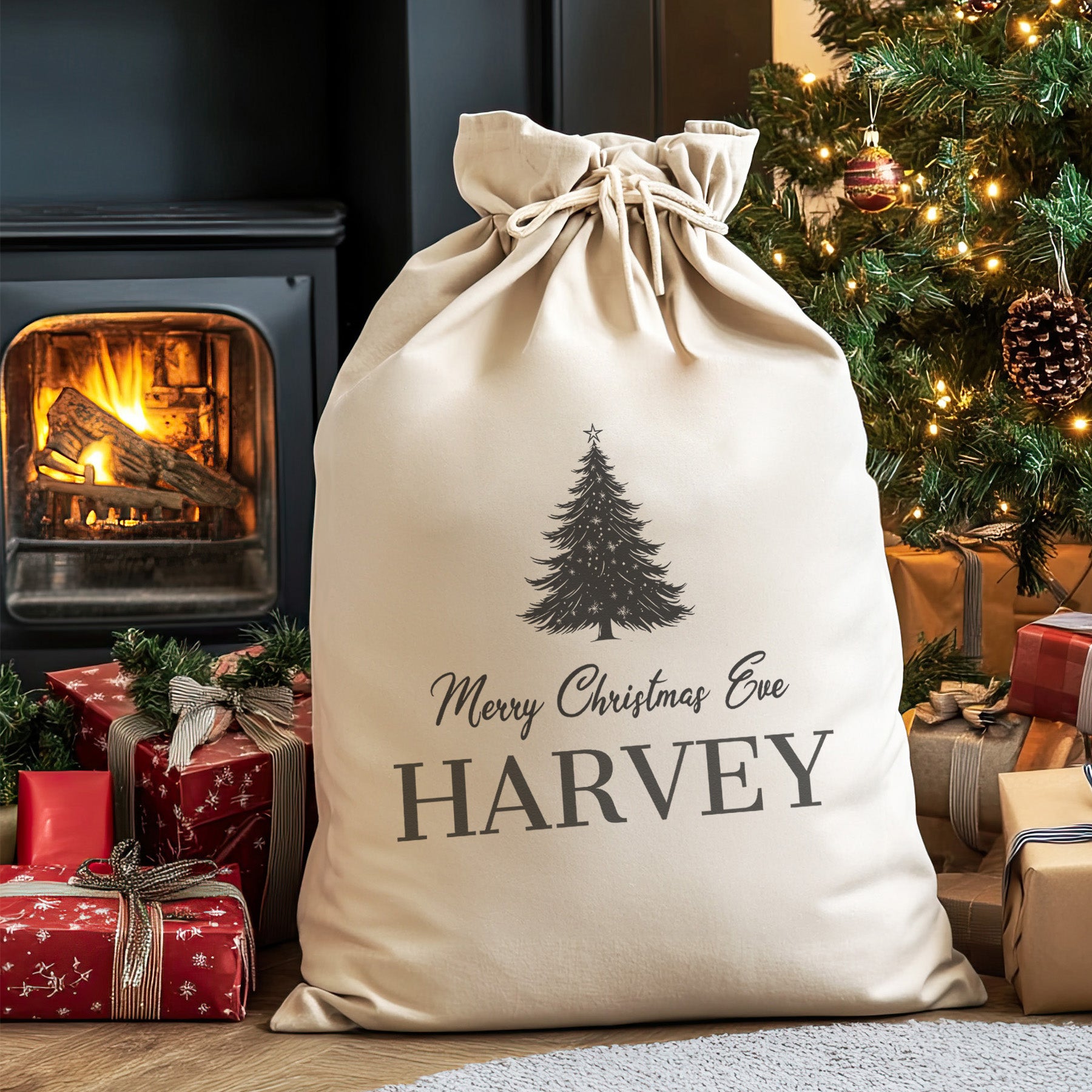 Personalised Name Merry Christmas Eve - Christmas Eve Sack