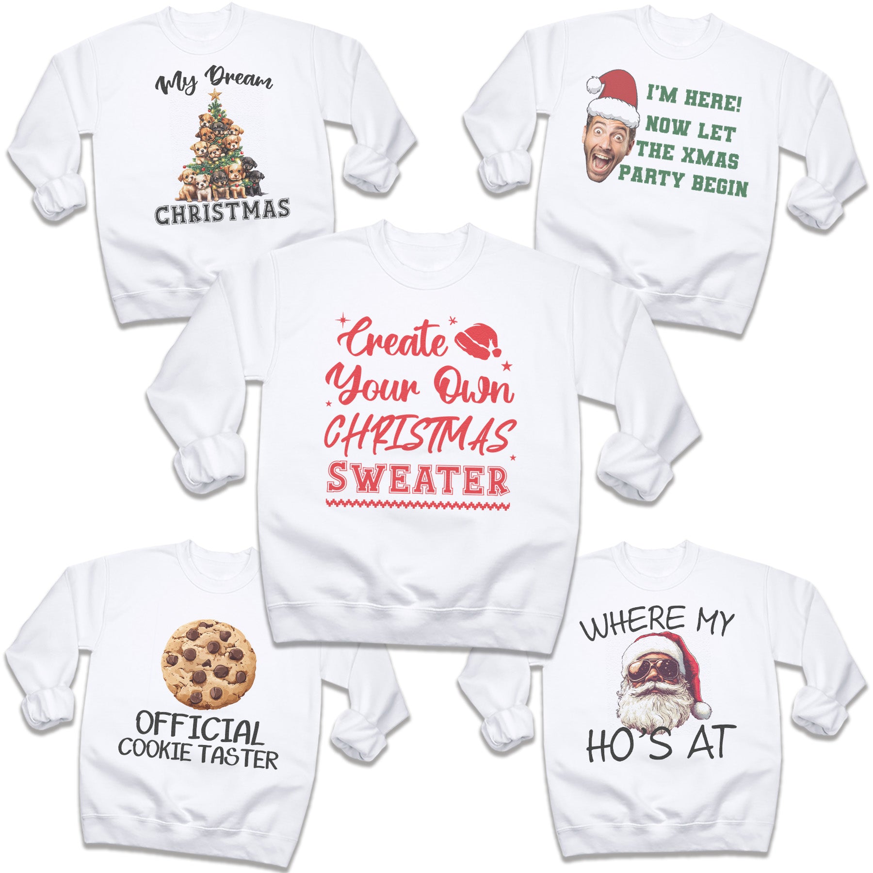 PERSONALISED - Printed Christmas Sweater with Text, Photos, anything! - All Kids & Adult Sizes