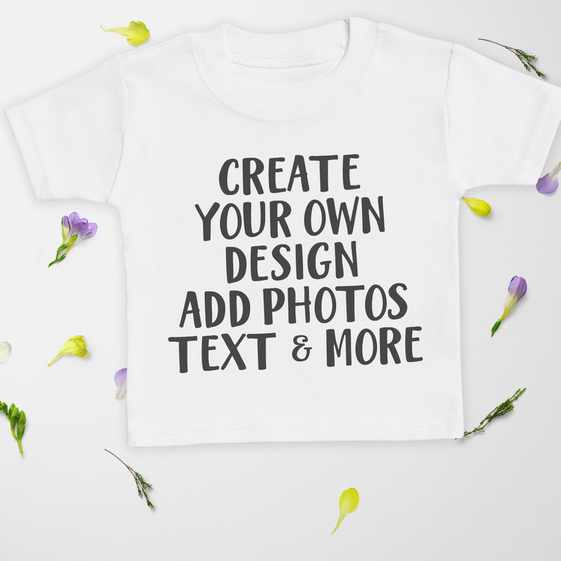 PERSONALISED - Printed Baby & Kids T-Shirt 0M to 14 years with Text, Photos, anything!