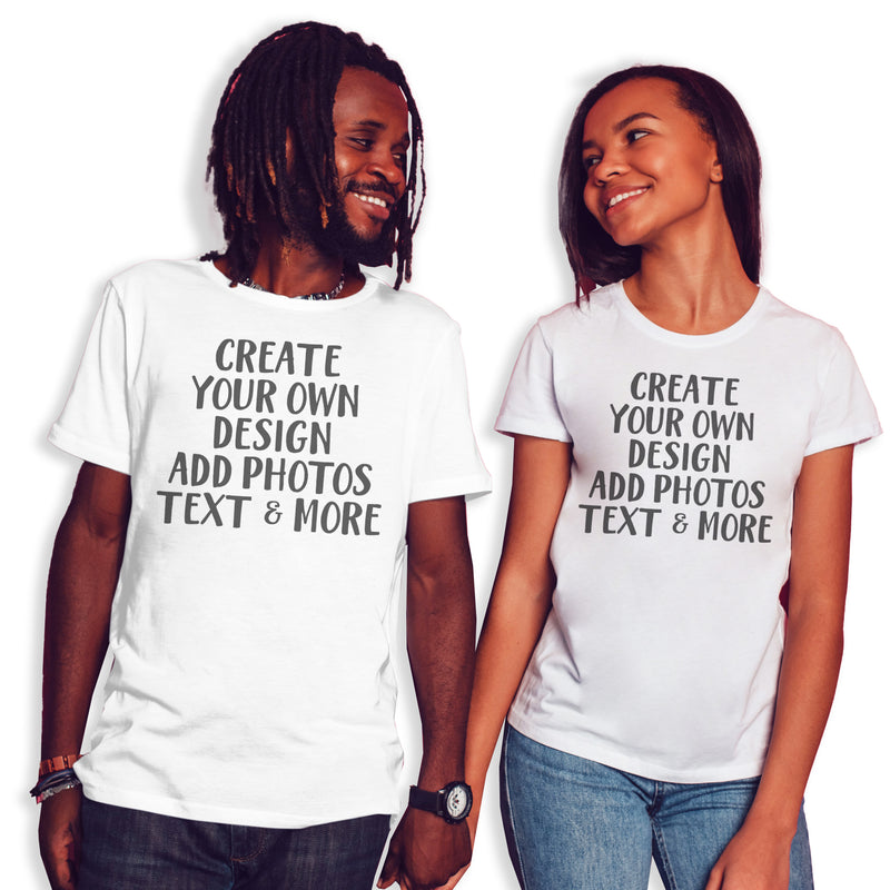 PERSONALISED - Printed Couples T-Shirt Set with Text, Photos, anything!