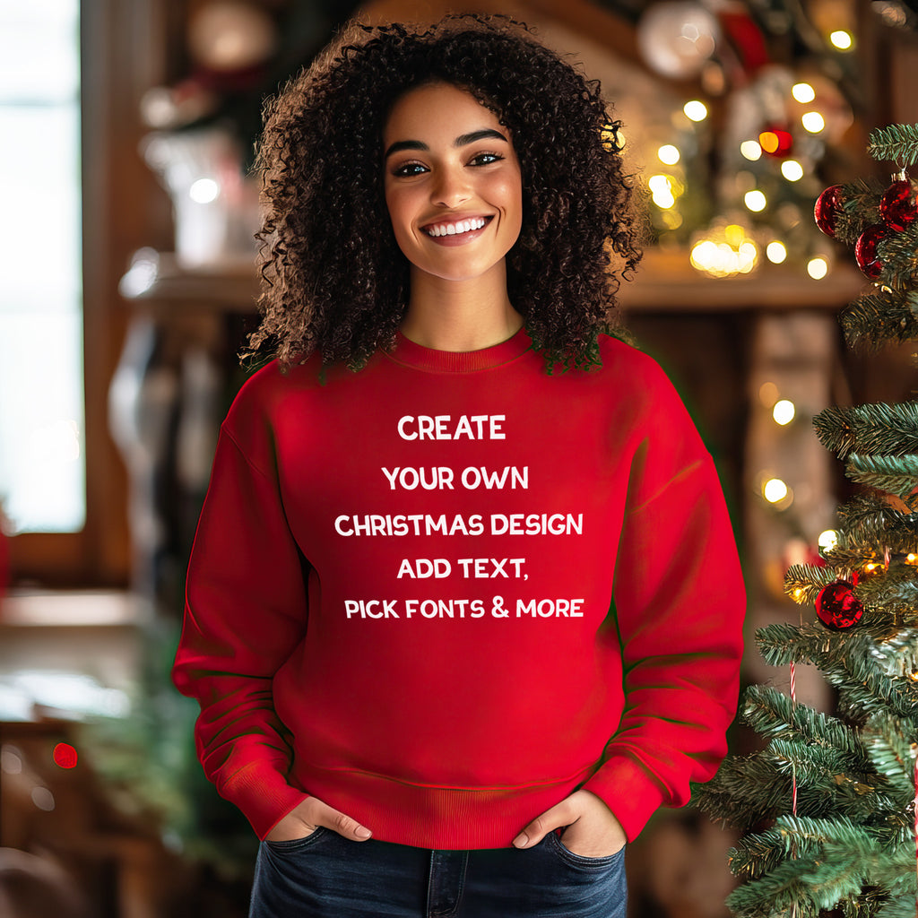 PERSONALISED - Printed Christmas Sweater with Text & Choice of Fonts! - All Kids & Adult Sizes