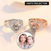 Exquisite and Elegant Heart-shaped Two-in-one Diamond Projection Gem Ring - Photo Projection Unique Gift