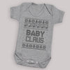 Baby Claus Sweater - Baby Bodysuit Grey - Newborn to 24 Months