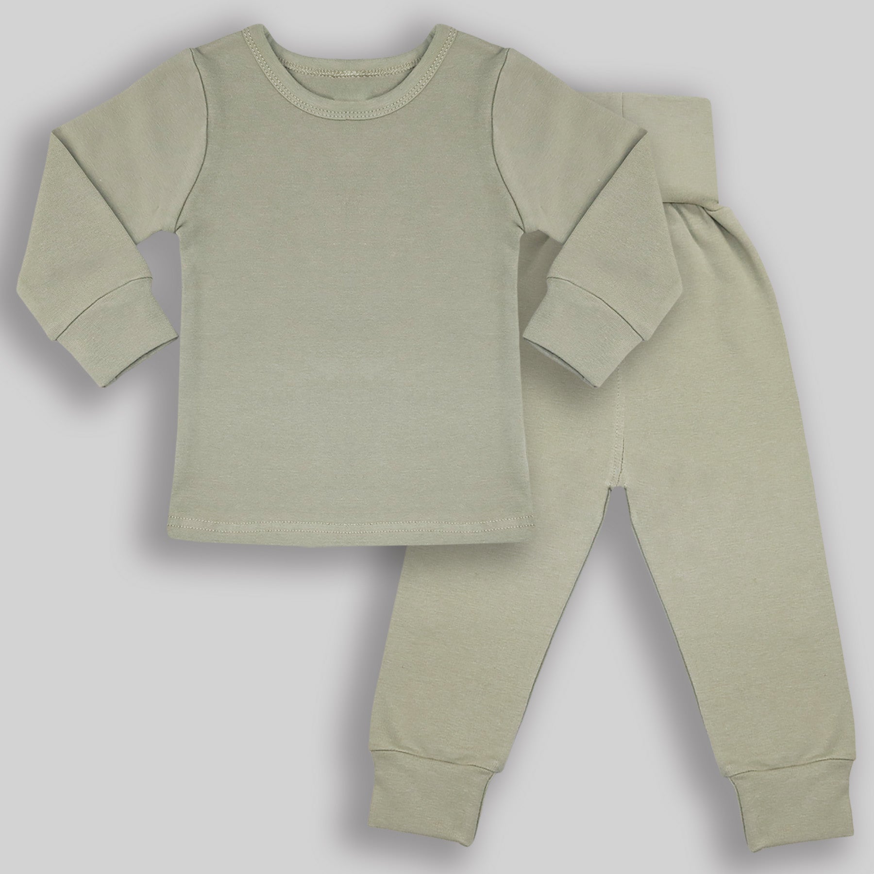 Plain Loungewear Set - Olive - 0 months to 7 years