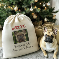 Personalised Photo & Name Christmas Gifts From Santa Paws - Christmas Santa Sack