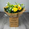 PERSONALISED Sunshine Hand Tied Box Bouquet - Create Your Own Text Design