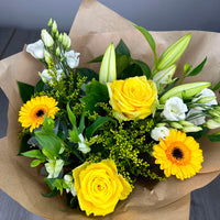 PERSONALISED Sunshine Hand Tied Box Bouquet - Create Your Own Text Design