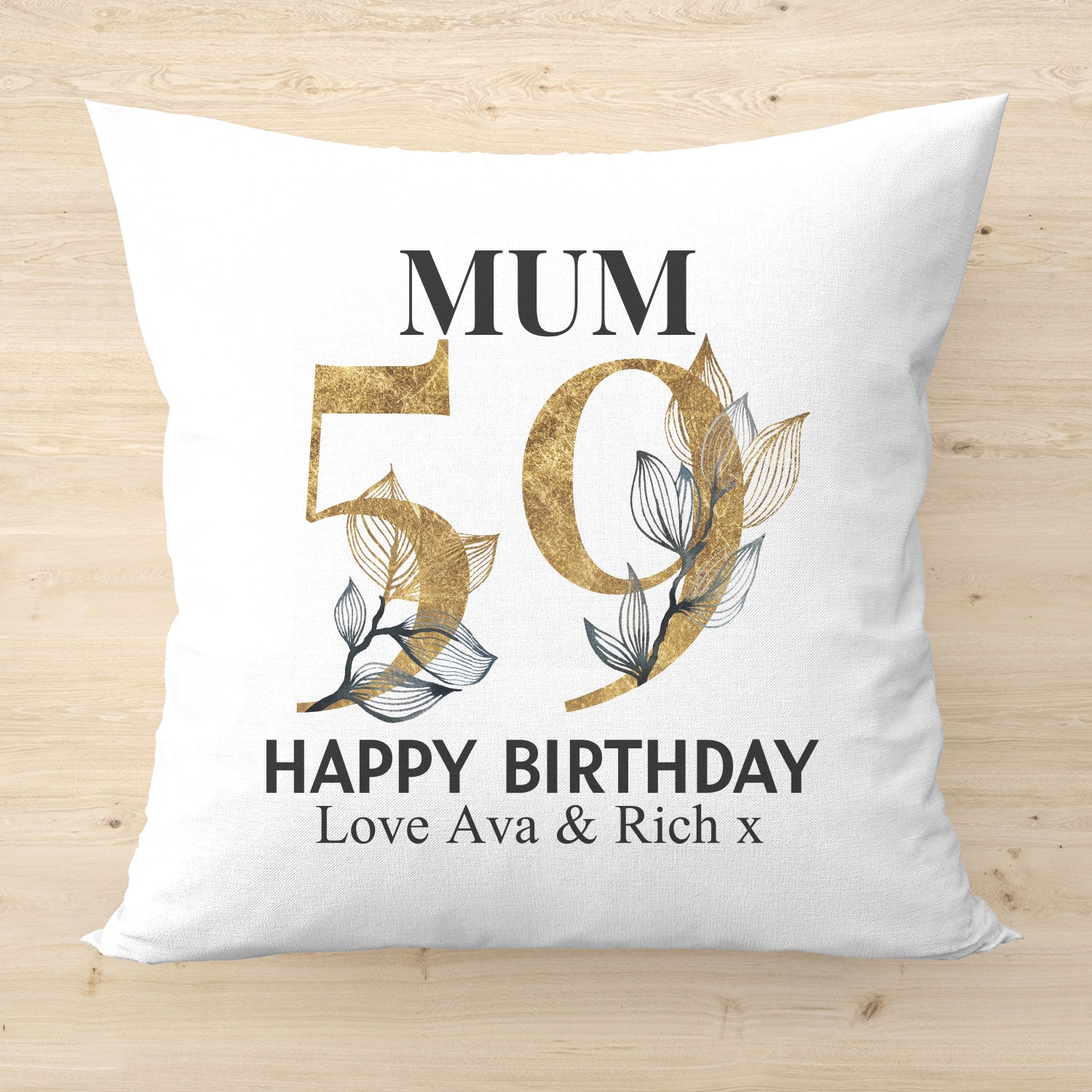 Personalised Happy Birthday Mum Cushion - Printed Cushion Cover