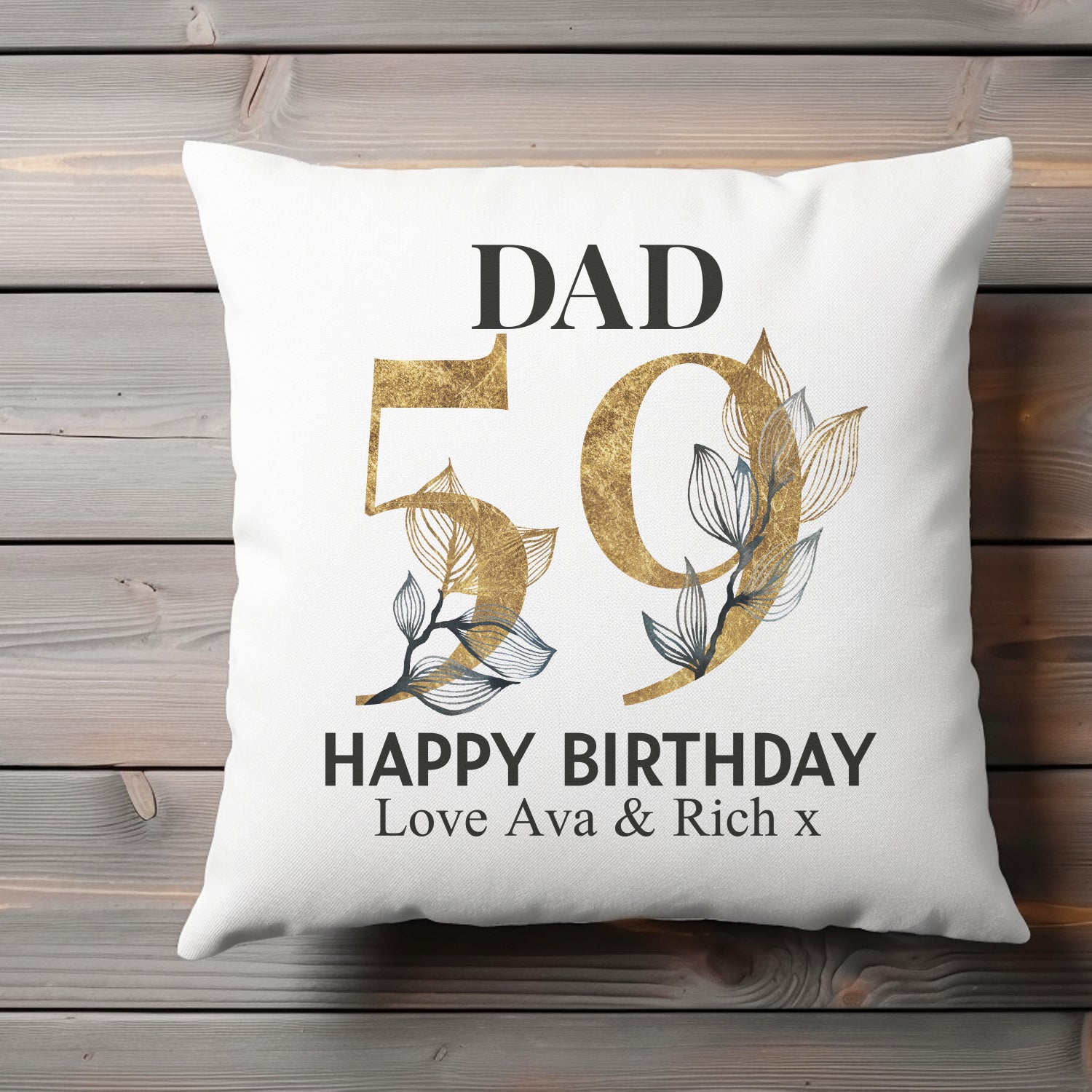 Personalised Happy Birthday Dad Cushion - Printed Cushion Cover