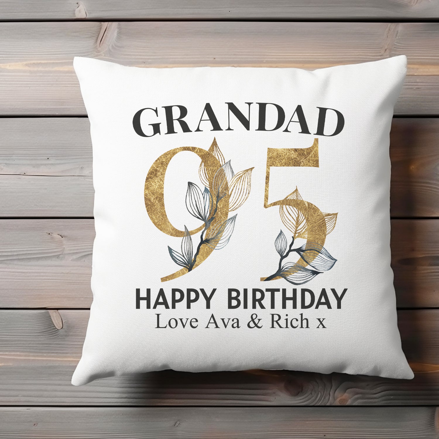 Personalised shop grandad cushion