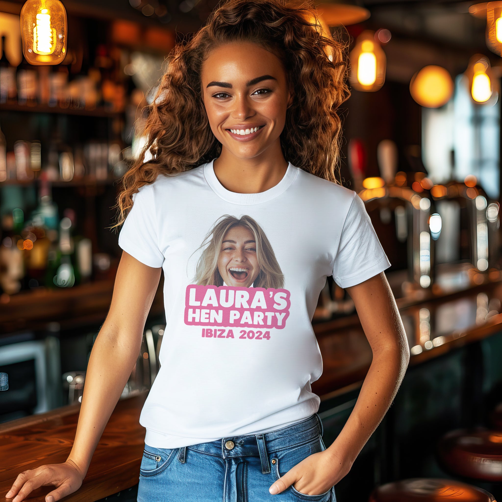 PERSONALISED Photo Face & Wording - Hen Do T-Shirt