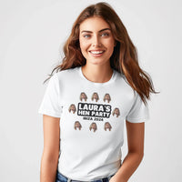 PERSONALISED Multiple Photo Face & Wording - Hen Do T-Shirt