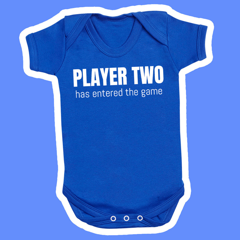 Player Two Has Entered The Game - Baby Bodysuit Blue - 3-6M & 6-12M