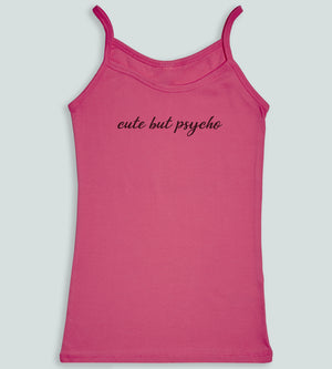 Cute But Psycho - Womens Strap Tops - XS to XXL