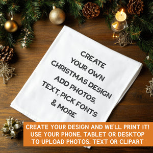 PERSONALISED - Printed Christmas Tea Towel with Text, Photos, anything!