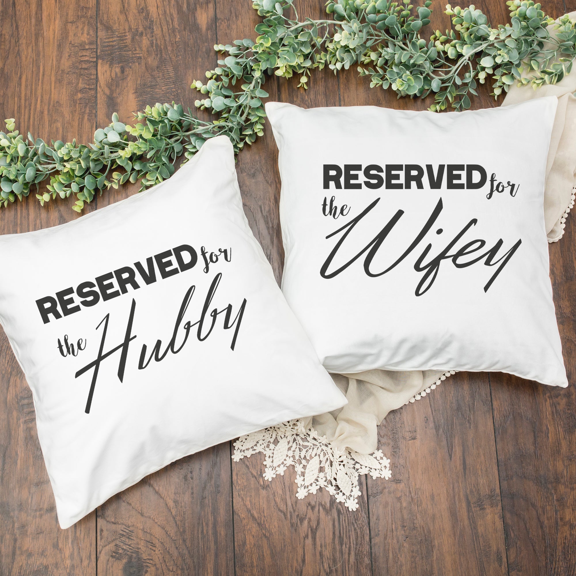 Reserved for Wifey & Hubby - Printed Cushion Matching