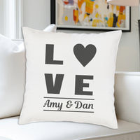 PERSONALISED Love Text & Couple Names - Printed Cushion Cover