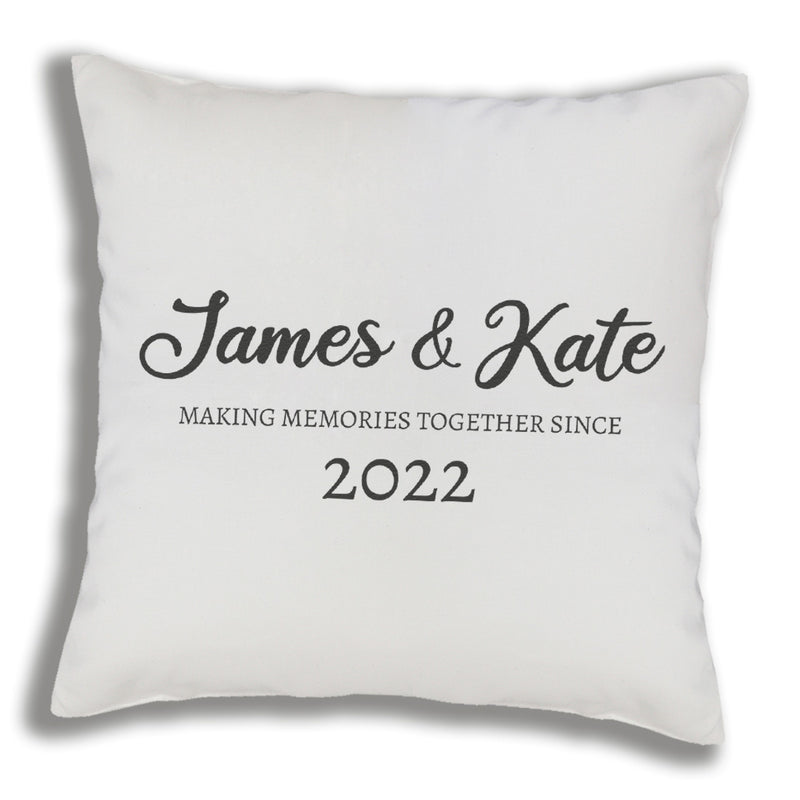 PERSONALISED Names and Making Memories Date - Printed Cushion Cover