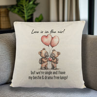 Love Is In The Air - Don't Breathe Bestie - Printed Cushion Cover