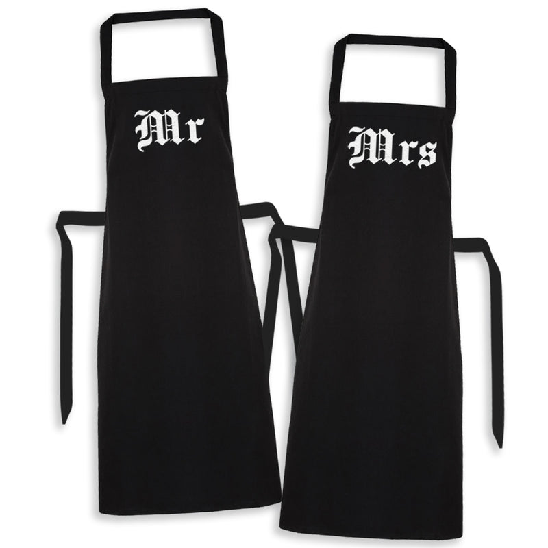 Mr & Mrs Medieval - Printed Aprons Set x2 - One Size