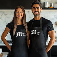 Mr & Mrs Medieval - Printed Aprons Set x2 - One Size