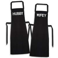 HUBBY & WIFEY - Printed Aprons Set x2 - One Size