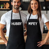 HUBBY & WIFEY - Printed Aprons Set x2 - One Size