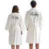 Hubby & Wifey Script - Matching Bath Robes - Couple Gift Set - (Sold Separately)