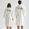 Hubby & Wifey Script - Matching Bath Robes - Couple Gift Set - (Sold Separately)