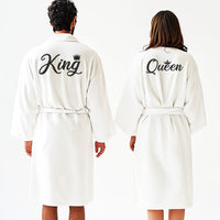 King & Queen - Matching Bath Robes - Couple Gift Set - (Sold Separately)