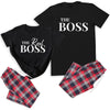 The Boss & The Real Boss - Couples Matching Pyjamas - Top & Tartan PJ Bottoms - (Sold Separately)