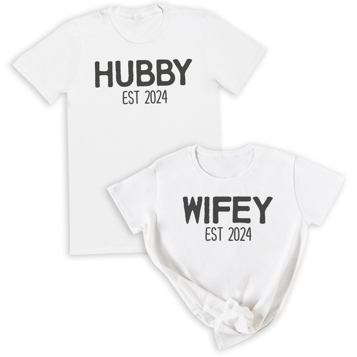 PERSONALISED Hubby & Wifey EST - Couple Gift Set - (Sold Separately)