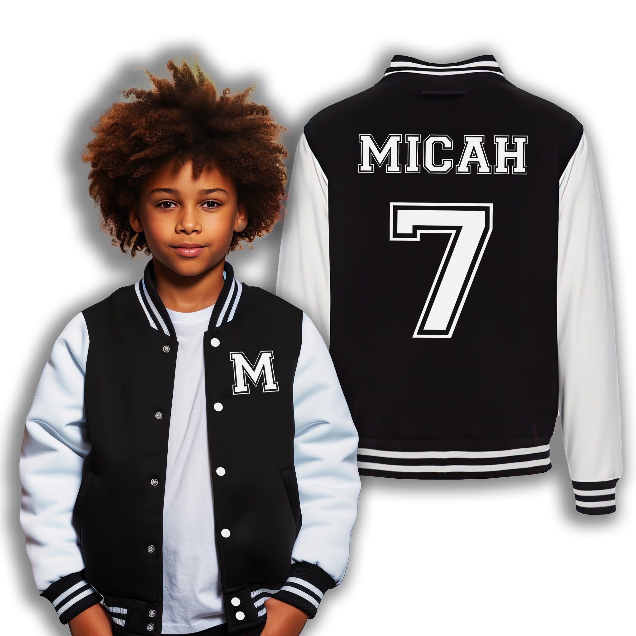 Personalised Initial(s), Name & Number Varsity Jacket - Kids & Adults Sizing