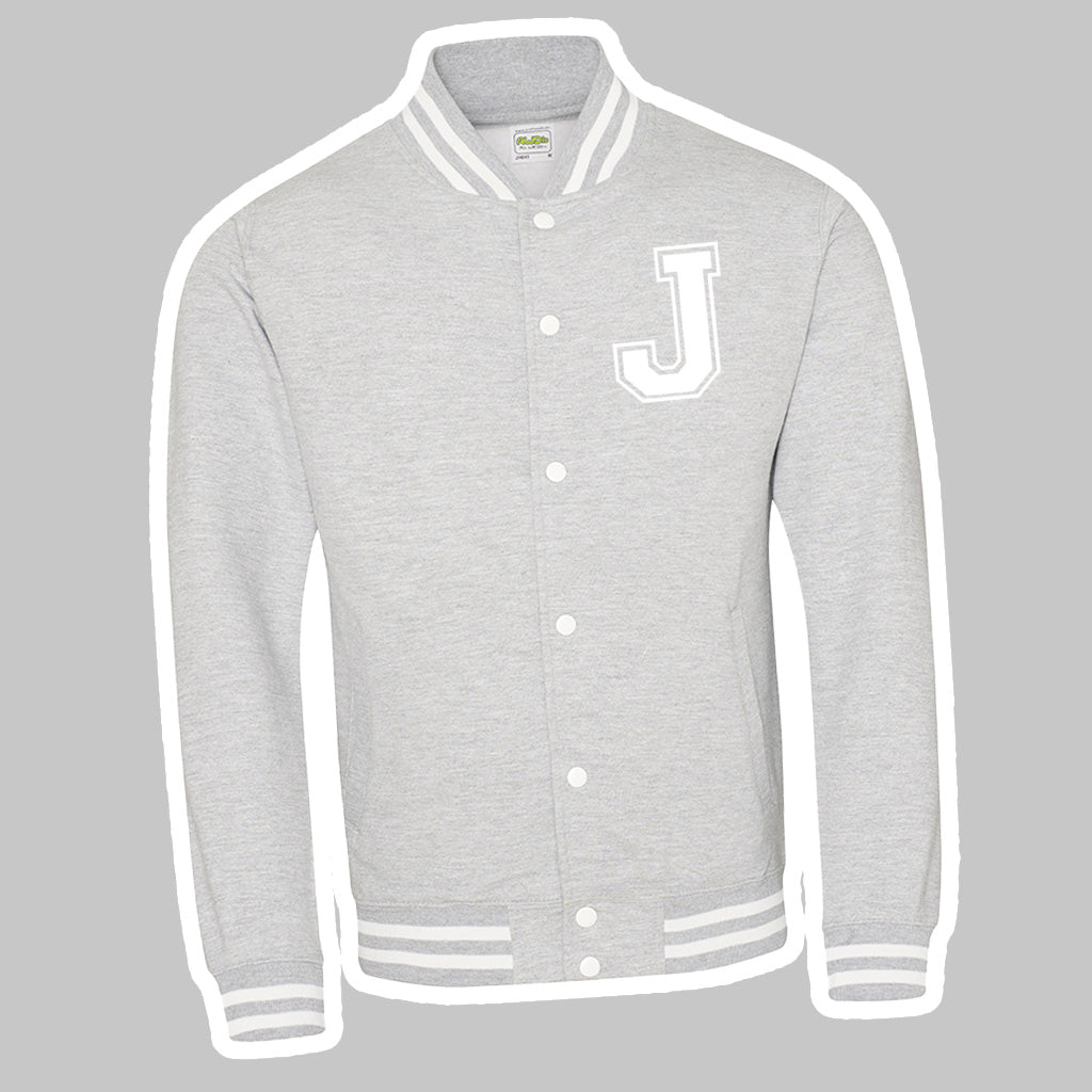 PERSONALISED Initial Varsity Jacket - All Grey - Small