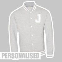 PERSONALISED Initial Varsity Jacket - All Grey - Small