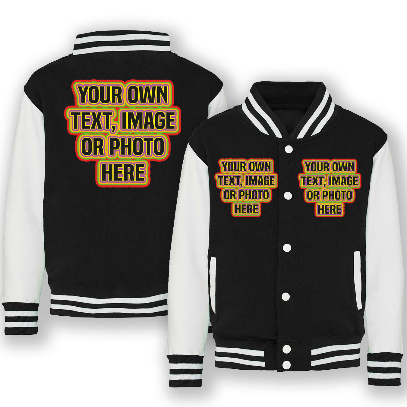 Fully PERSONALISED Varsity Jacket - Kids & Adults Sizing