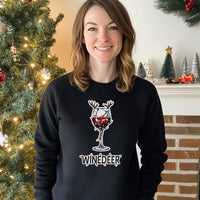 Winedeer Outline - Christmas Sweater - Christmas Jumper Sweatshirt - All Sizes