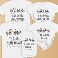 PERSONALISED Most Likely... - Family Matching Christmas Tops - Adult, Kids & Baby - (Sold Separately)